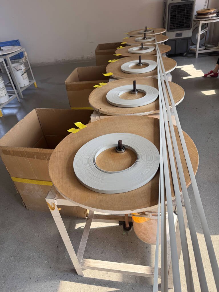 Production line area strip placement